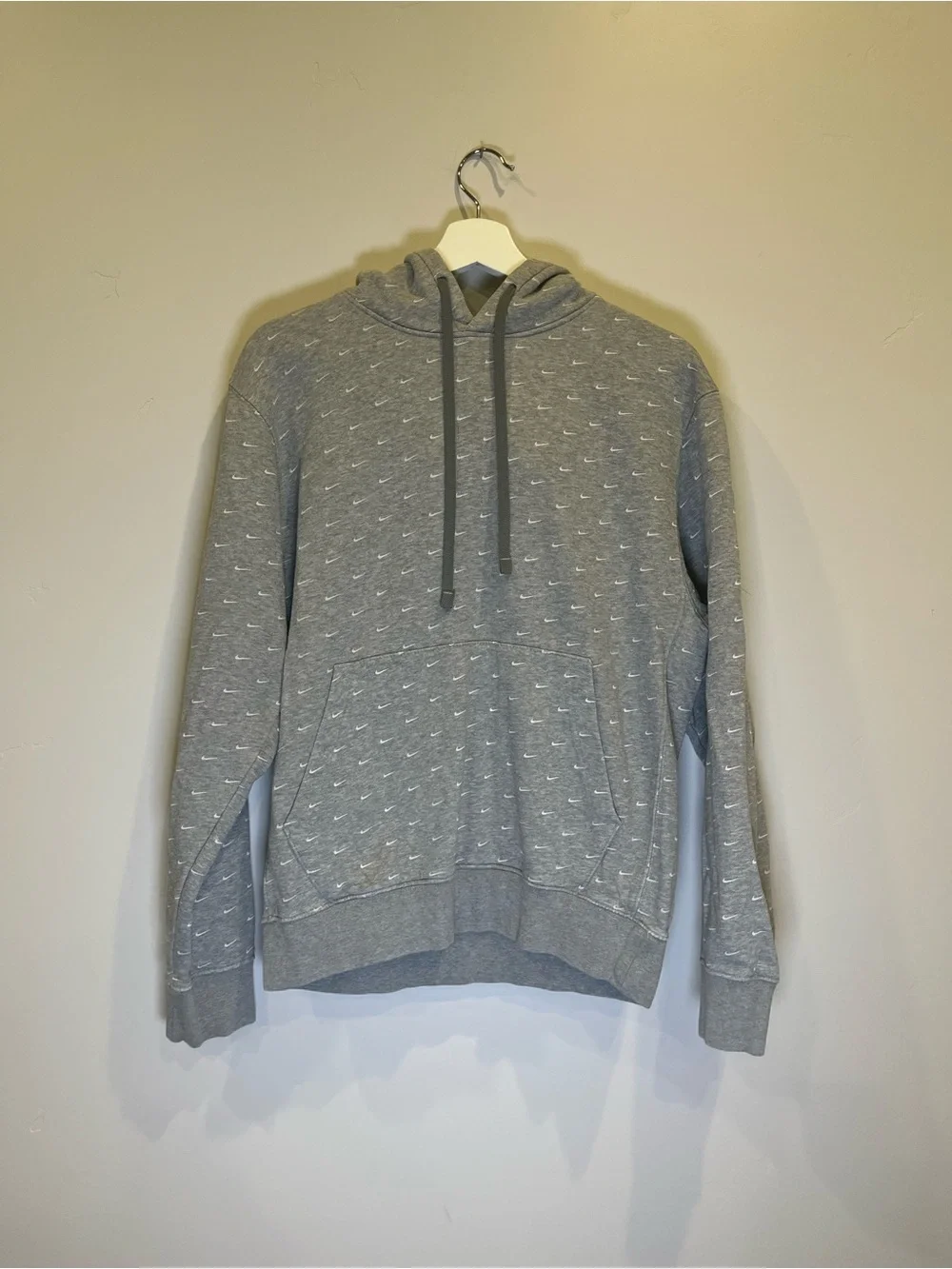 Nike Gray Pullover Hoodie with White Swoosh Tag